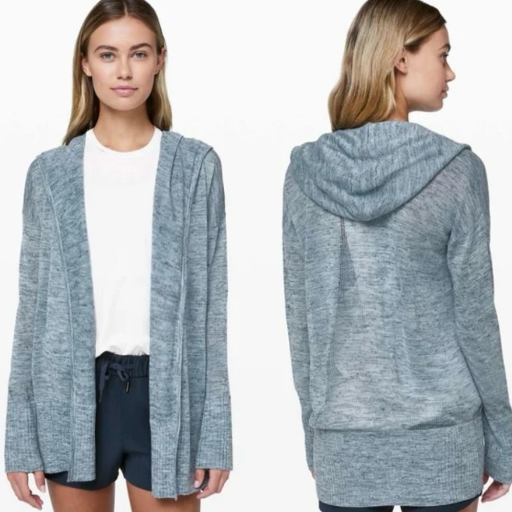 Lululemon Calm and Collected Wrap Heathered Sailboat Classic Navy Size Medium